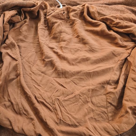 Free People Flared Sleeve Blazer Jacket with Lace, Tobacco Brown Size Medium - Picture 11 of 12